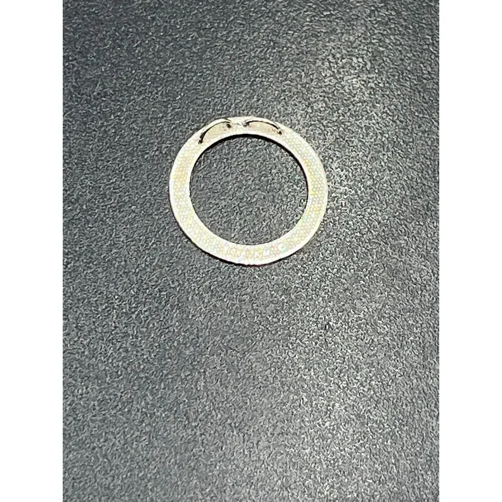 JCM 10k White Gold Round Open Circle Diamond‎ Cut Pendant Stamped